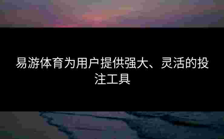 易游体育为用户提供强大、灵活的投注工具